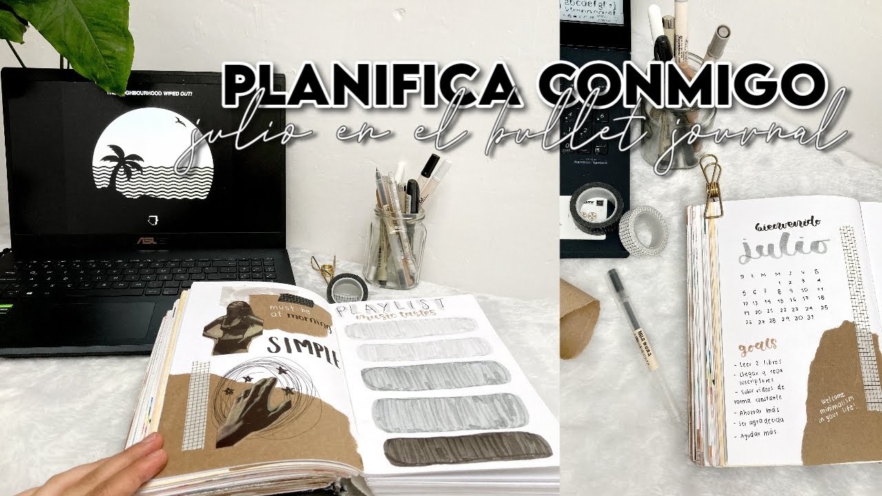 PLANEACIÓN de bullet journal con POCOS MATERIALES  🌱 minimal theme / thelma study ✨