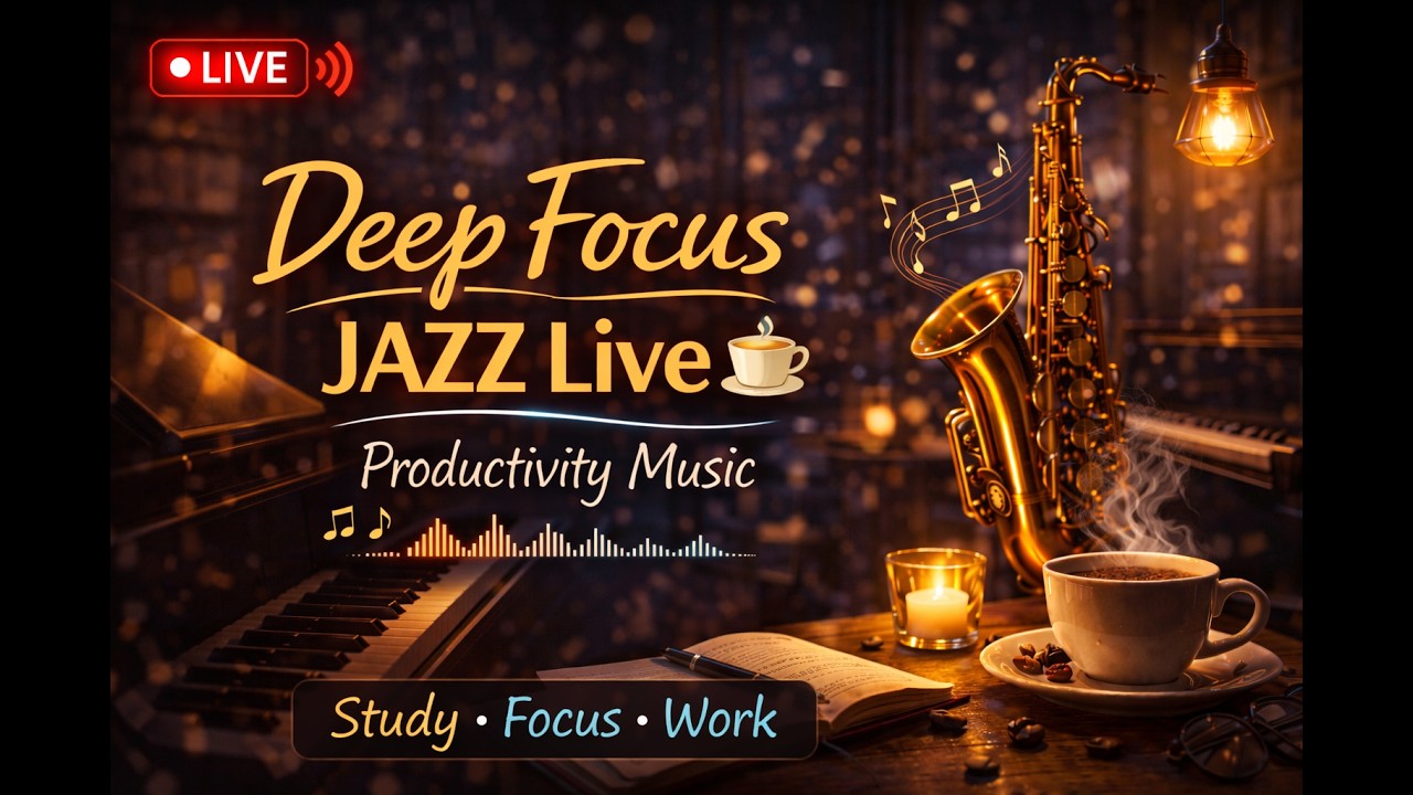 Deep Focus Jazz Live 📚 Productivity Music
