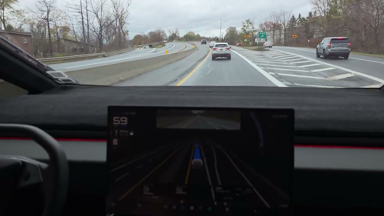 Pick a lane,  any lane.  Nope that's the wrong lane! Cybertruck FSD 13.2.9 