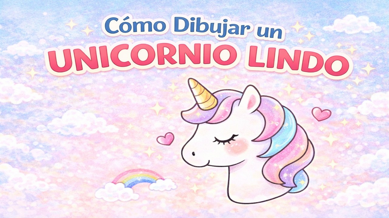 Cómo dibujar un unicornio cute fácil y rápido