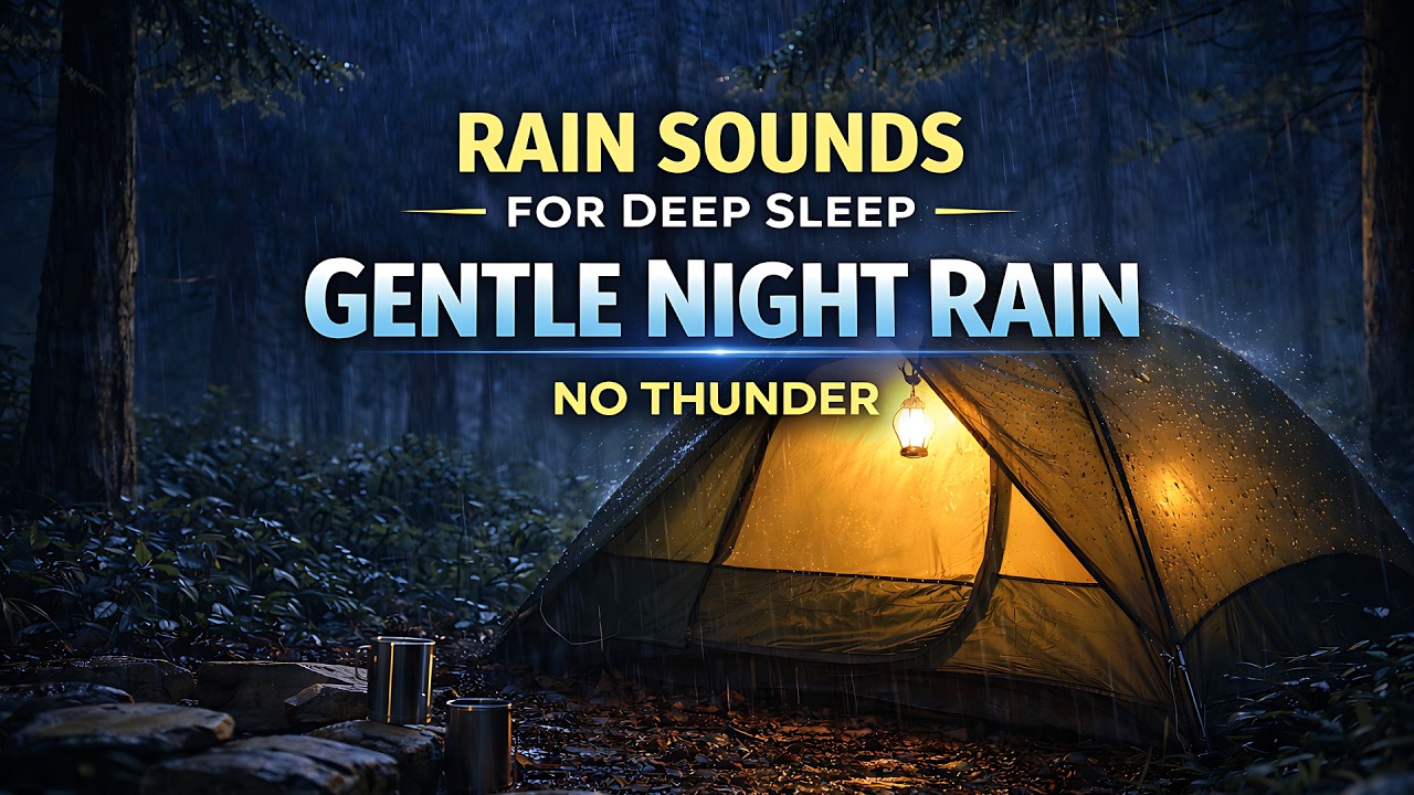 Rain Sounds for Deep Sleep, Gentle Night Rain No Thunder