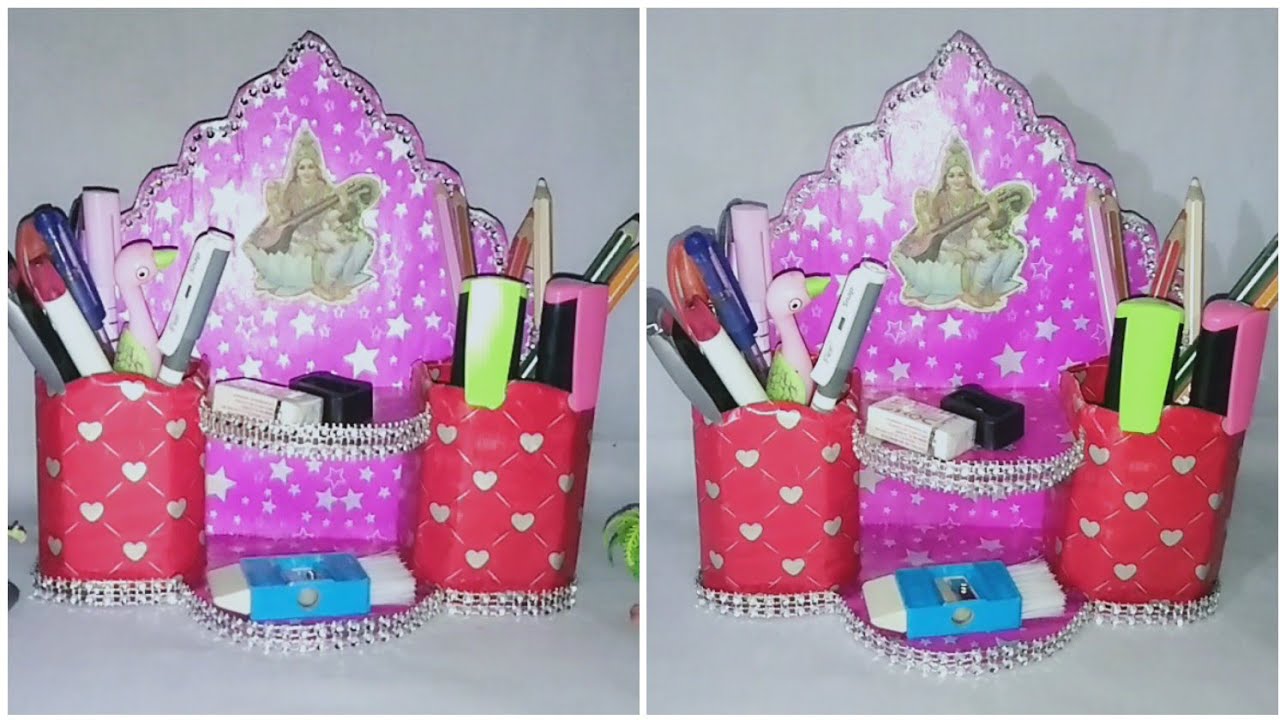 Oil ki bottle se kya banaen/plastic bottle craft ideas/#wastematerialcraft#bestoutofwaste #penholder