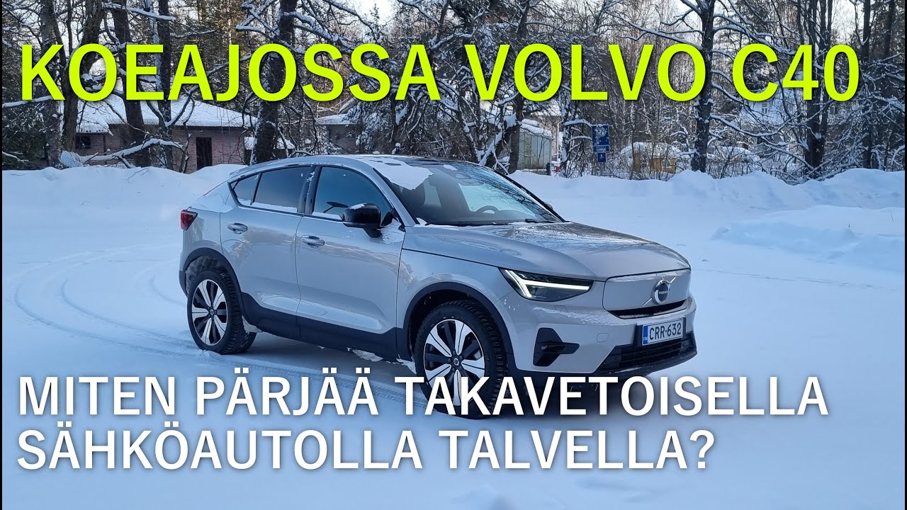 Miten pärjää takavetoisella sähköautolla talvella? Koeajossa Volvo C40