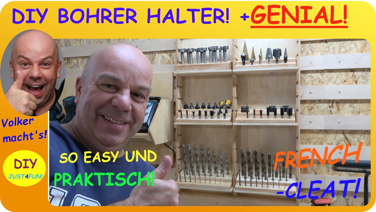 😃FRENCH CLEAT! ALLE BOHRER +| FRÄSER EINFACH TIP-TOP! ✔👌 ALLES IM BLICK! DIY BOHRER-REGAL! 👨‍🔧