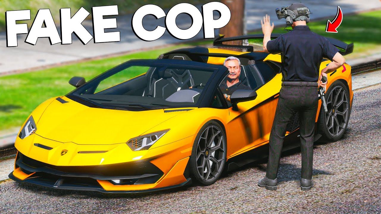 Stealing Rare Lamborghini as a FAKE COP in GTA 5!