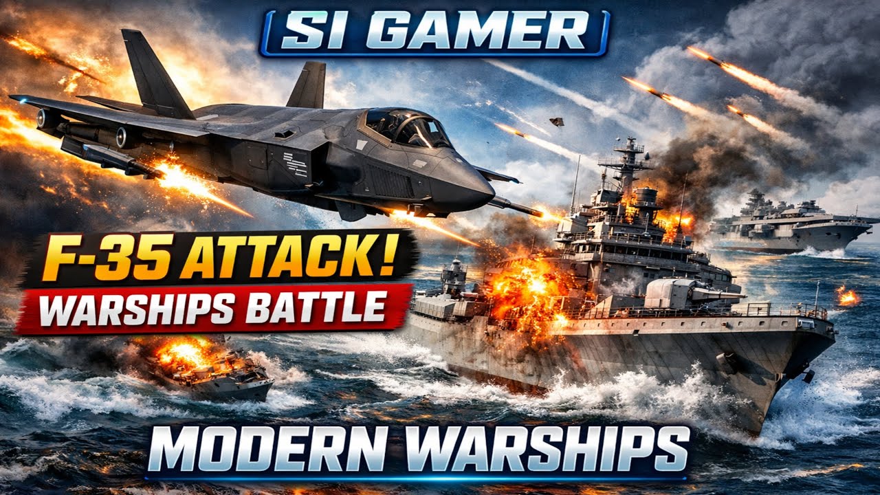 F-35 Attack on Warships 🔥 | Epic Air Strike Battle in Modern Warships | SI Gamer