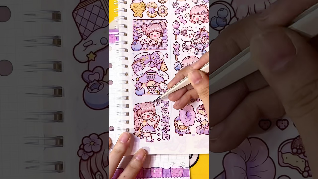 ✨ASMR Kawaii Stickers Journal💜 #asmr #kawaii #sticker #journal #journaling #aesthetic #relaxing