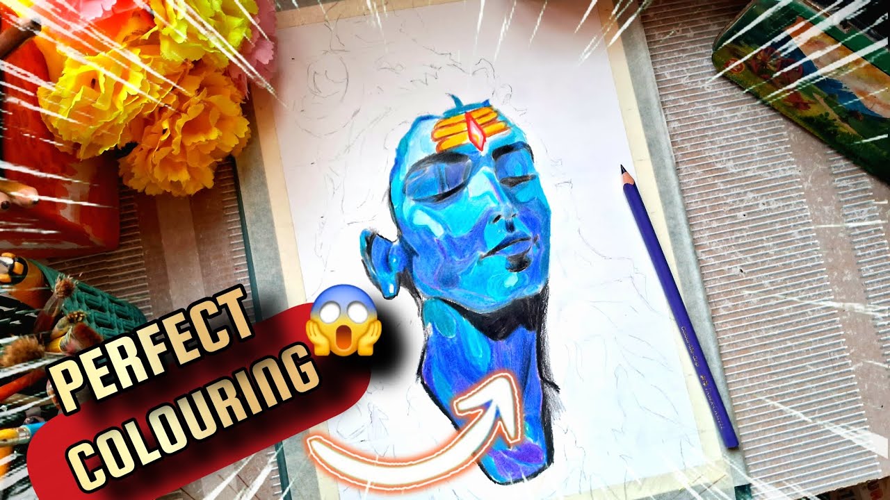 Mahadev Colouring Step by Step | Lord Shiva Drawing Colouring Tutorial