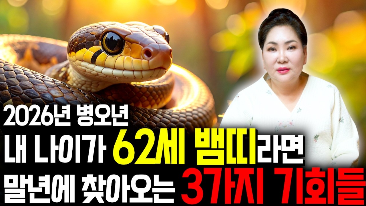 2026년 뱀띠 이렇게 됩니다..!! 1965년에 태어났다면 무조건 대박납니다!! 65년생 62세 뱀띠에게 찾아오는 엄청난 변화와 기회들!! 1965년생 62세 뱀띠의 평생 운세