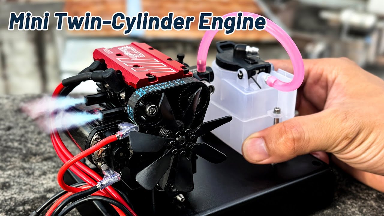 Assembling & Starting a Twin-Cylinder Four-Stroke Mini Engine Kit