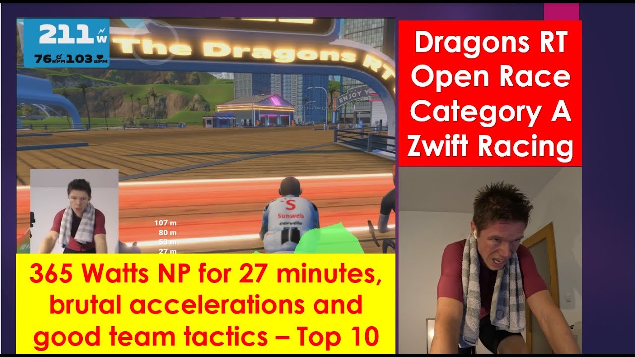 Zwift Episode 15 - Dragons RT Open Race, Cat A, brutal accelerations, was I on the right bike?