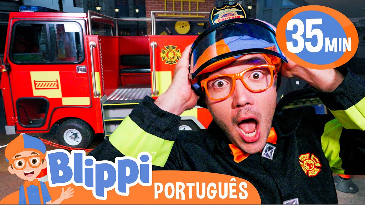 Bombeiro Blippi ao Resgate! 👨🏻‍🚒Melhores Episódios do Blippi! 🔥 Vídeos Educativos para Crianças