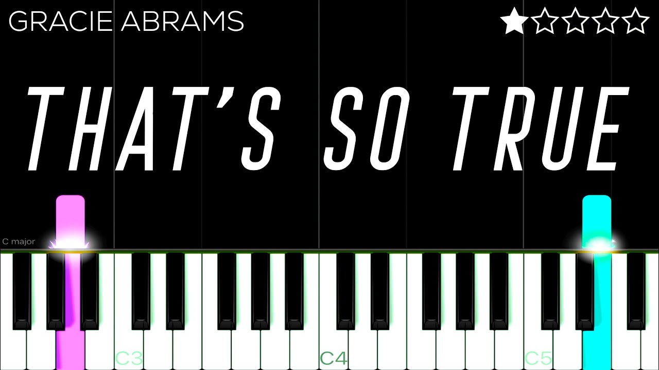 Gracie Abrams - That’s So True | EASY Piano Tutorial