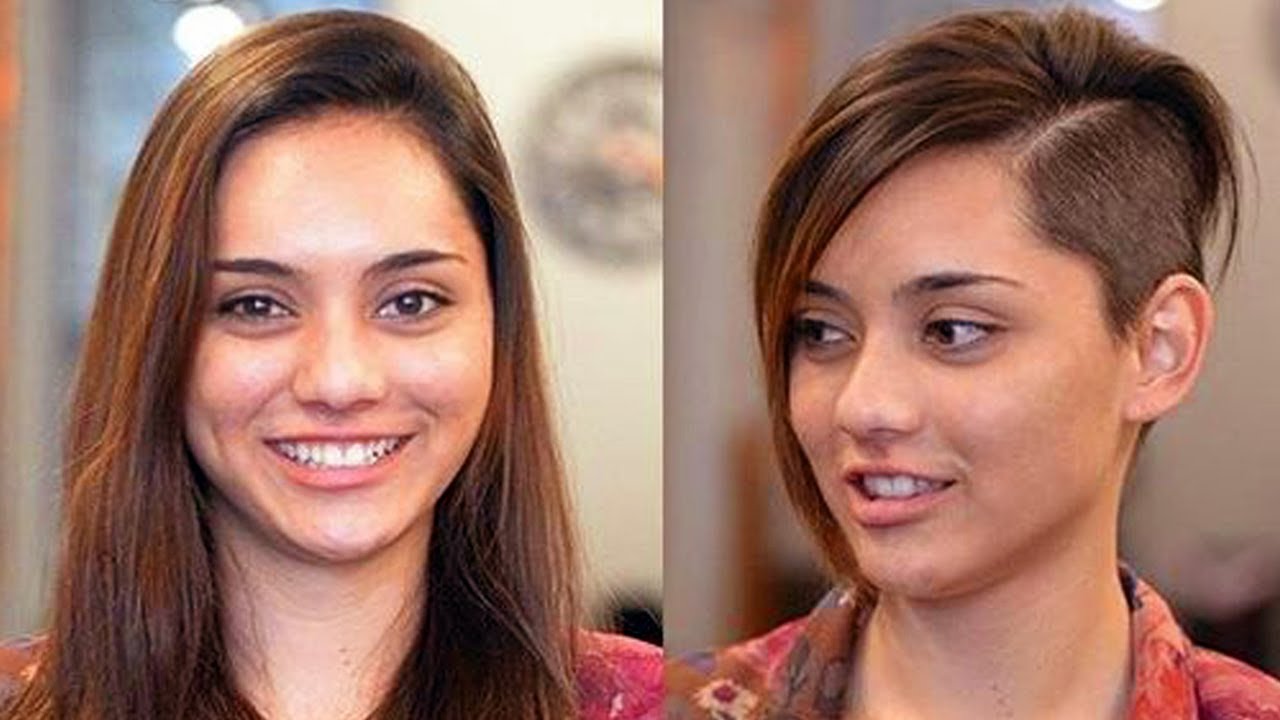 CORTE DE CABELO RADICAL  - Transformacao De Cabelo Longo Para Curto -Corte De Cabelo Cabelo Feminino