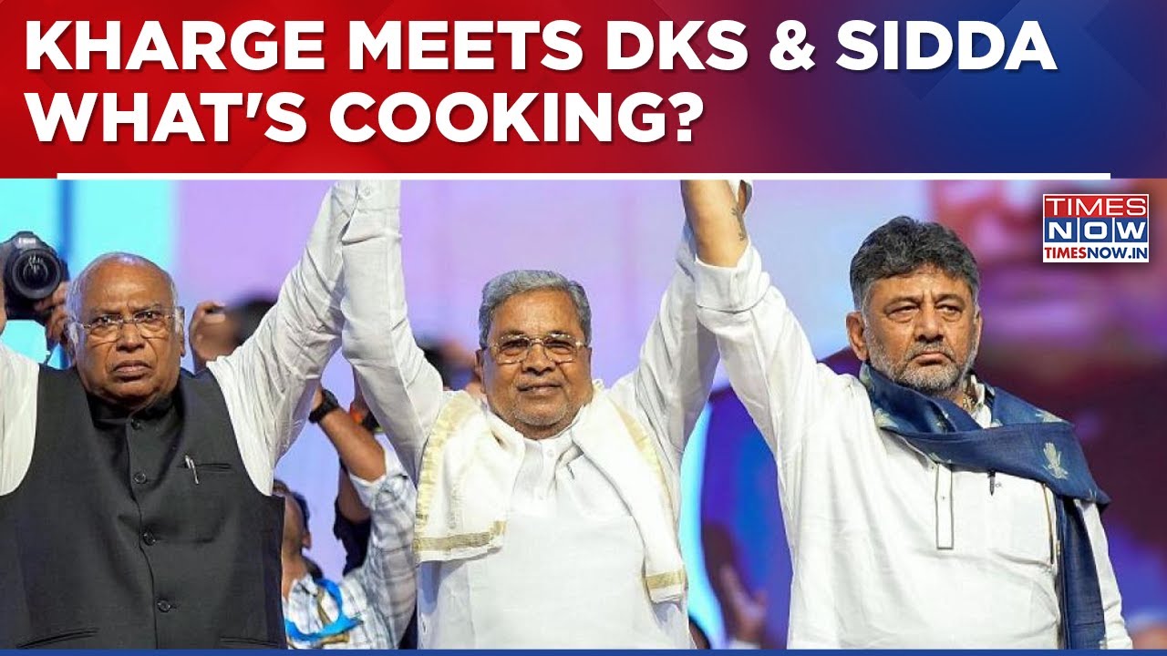 Karnataka Power Tussle: Congress Chief Kharge Meets Sidda & DKS Behind Closed Doors, What's Cooking?