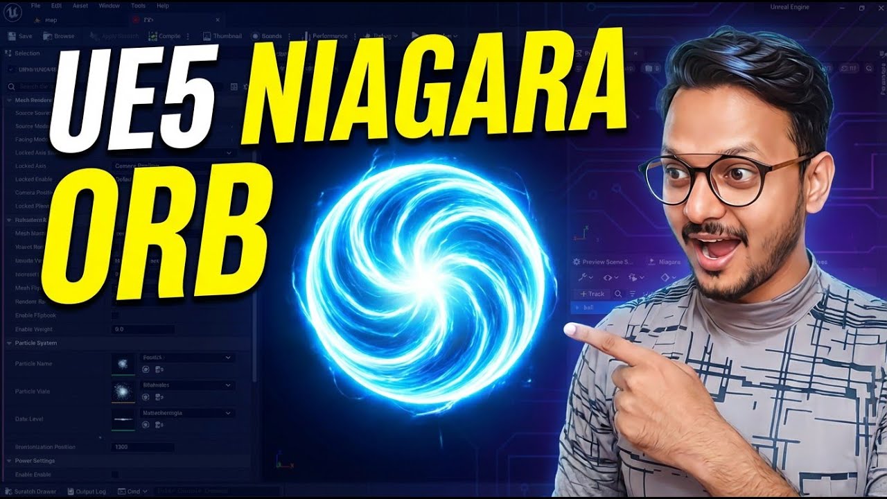 UE5 Niagara Orb | Частицы сетки и динамические материалы