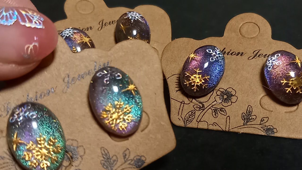 UVレジン マグネットジェルで偏光ピアス作ってみた resin