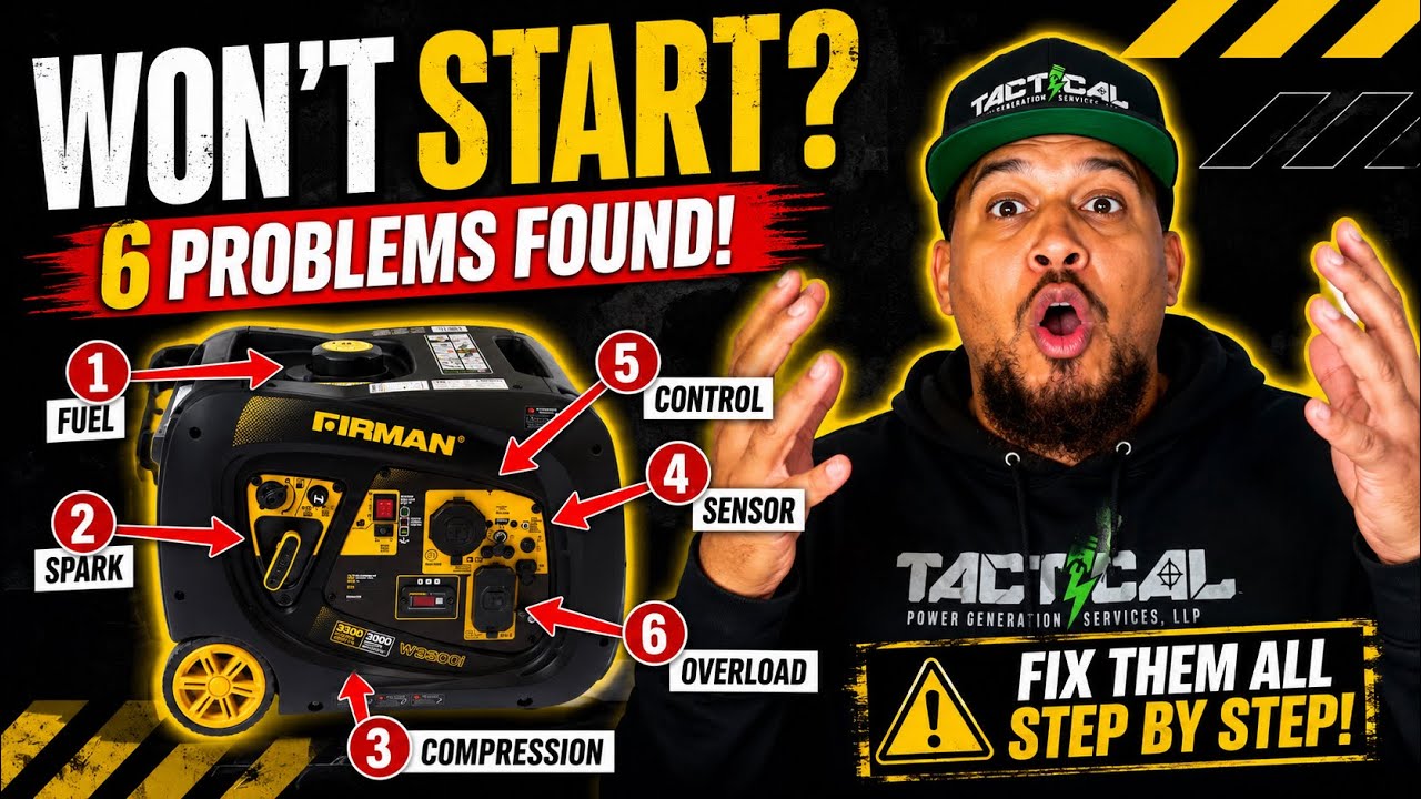 Inverter generator WON'T start. Firman W3300i with multiple problems. Let's fix it.