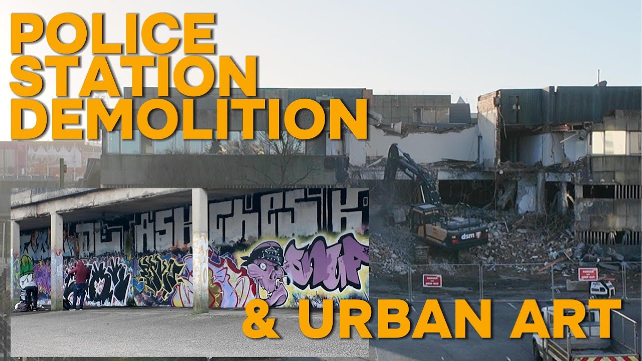 Blackpool police demolition and URBAN ART