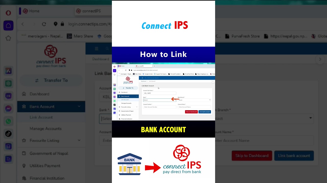 How to Link Bank Account in Connect IPS #shorts #youtubeshorts #connectips