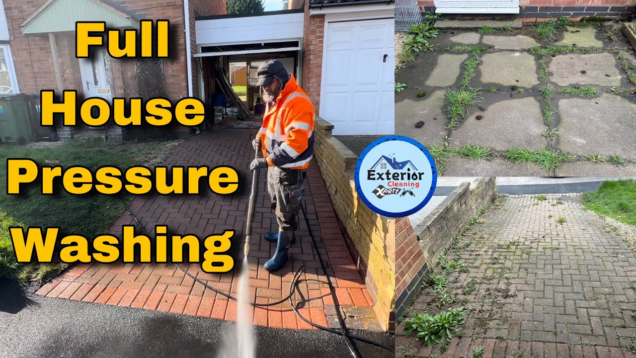 Full House Exterior Power washing in Leicester | Driveway Patio Slabs Cleaning | Oddly Satisfying