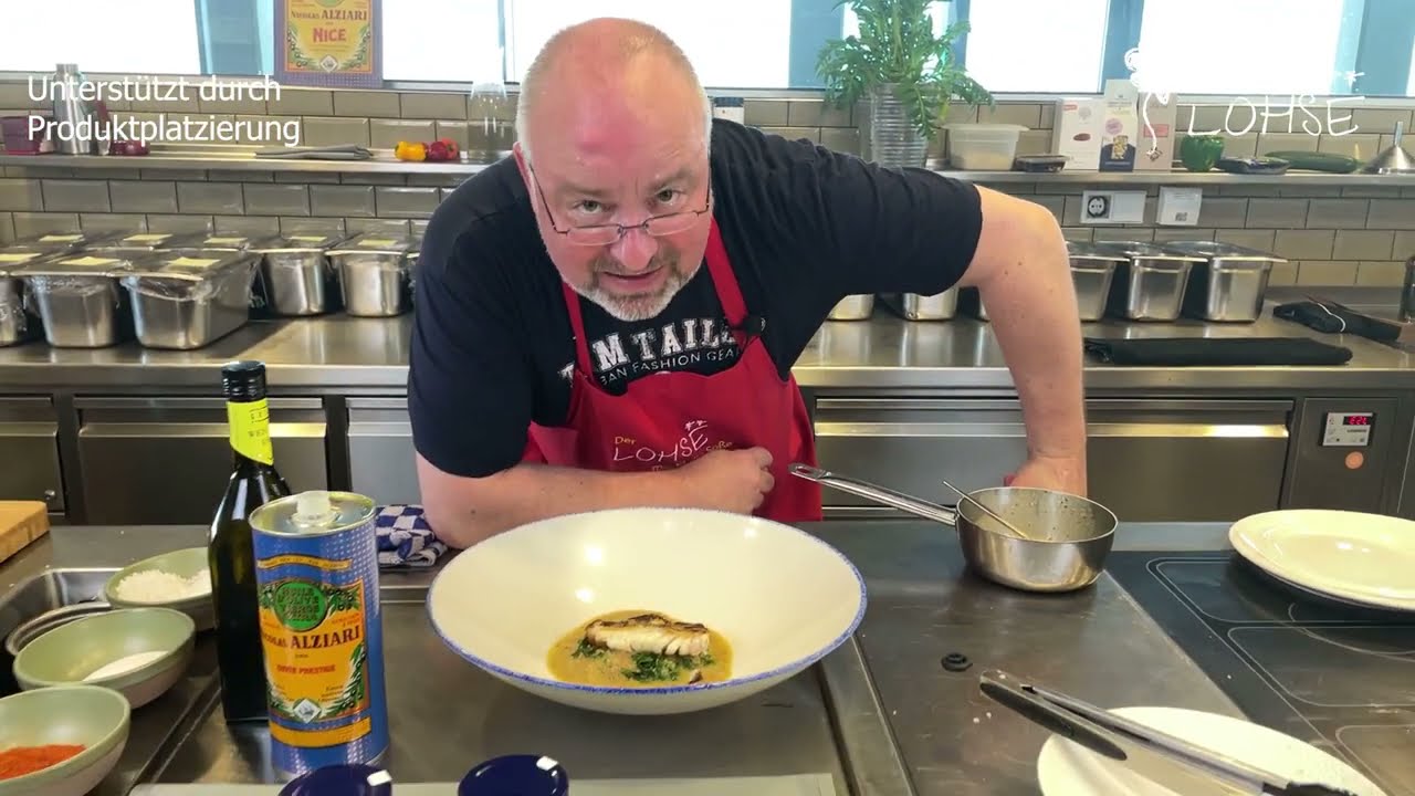 Kabeljau mit Senfkaviar Apfel Soße | Rezept von Christian Lohse