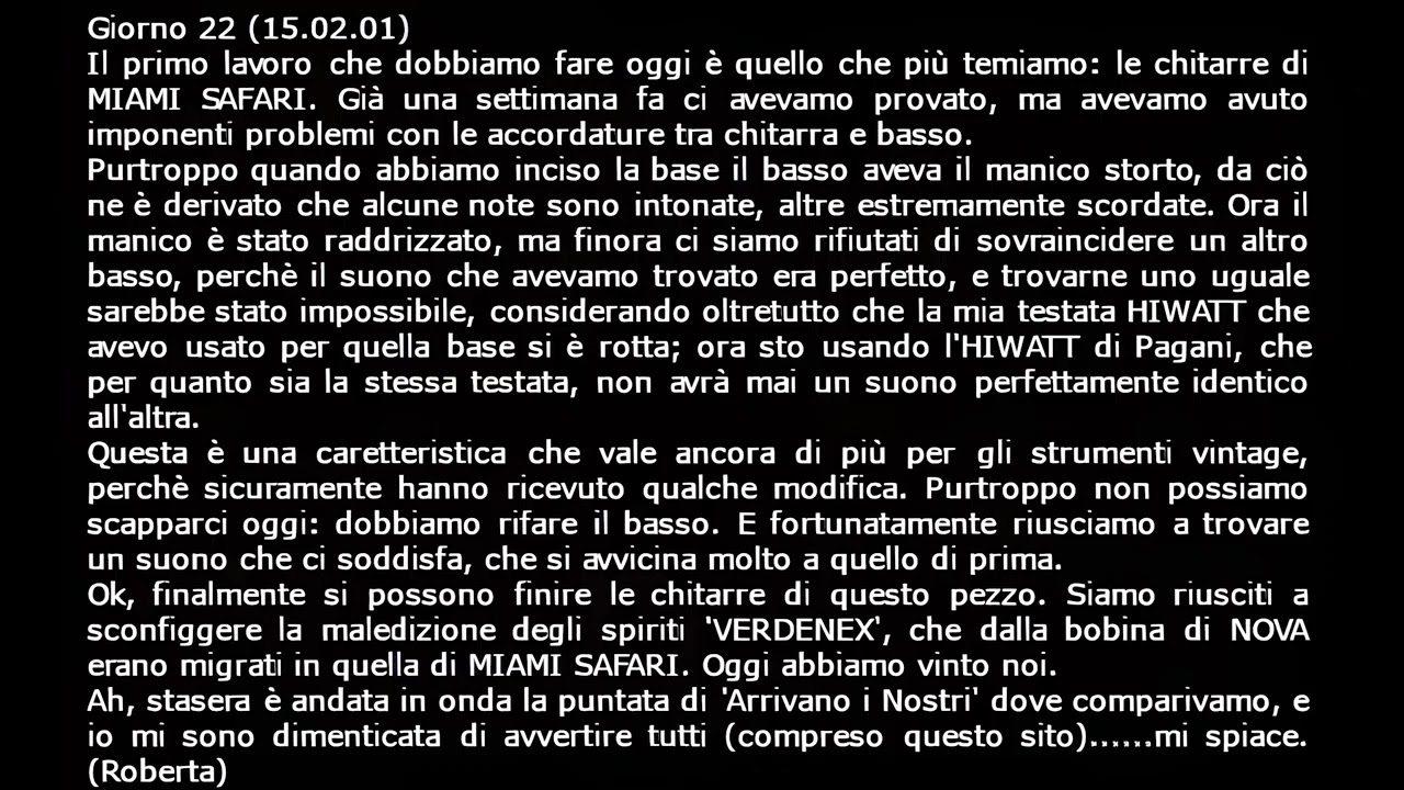 Verdena ft Manuel Agnelli - Diario dei 42 giorni di registrazione di Solo Un Grande Sasso