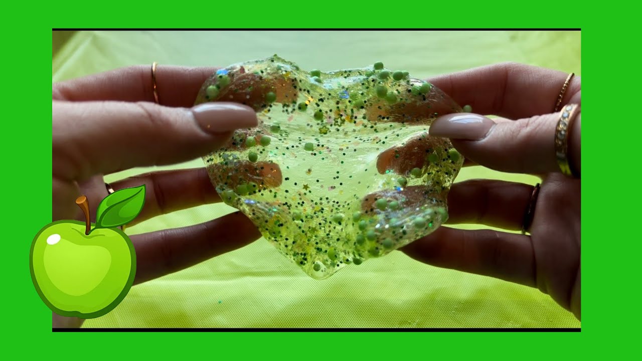 Decorating Green Apple Slime! | Satisfying Slime Sounds! | ♥︎ ASMR ♥︎ #slime #asmr #greenapple 