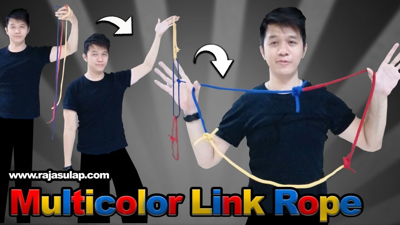 Sulap Tiga tali menjadi satu lingkaran menyambung !(Multicolor Link Rope DEMO Rajasulap)