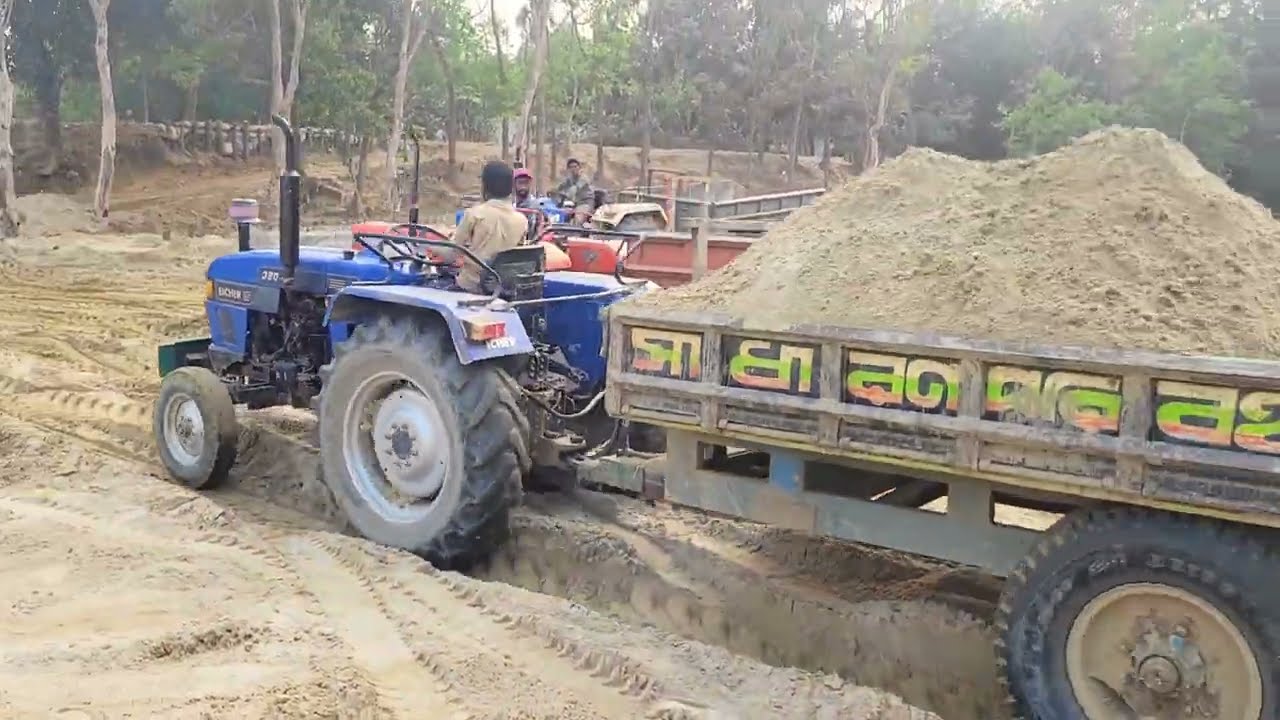 New Mahindra B275 Di And Others Tractor Fully Loading JCB 3DX Backhoe Machine And Fully Loaded Troly