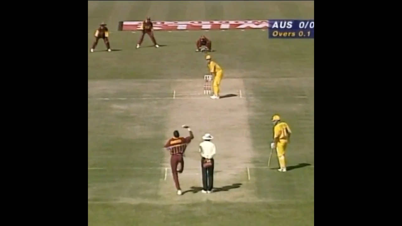 Curtly Ambrose Vs Mark Waugh - Amazing Inswing Bowling