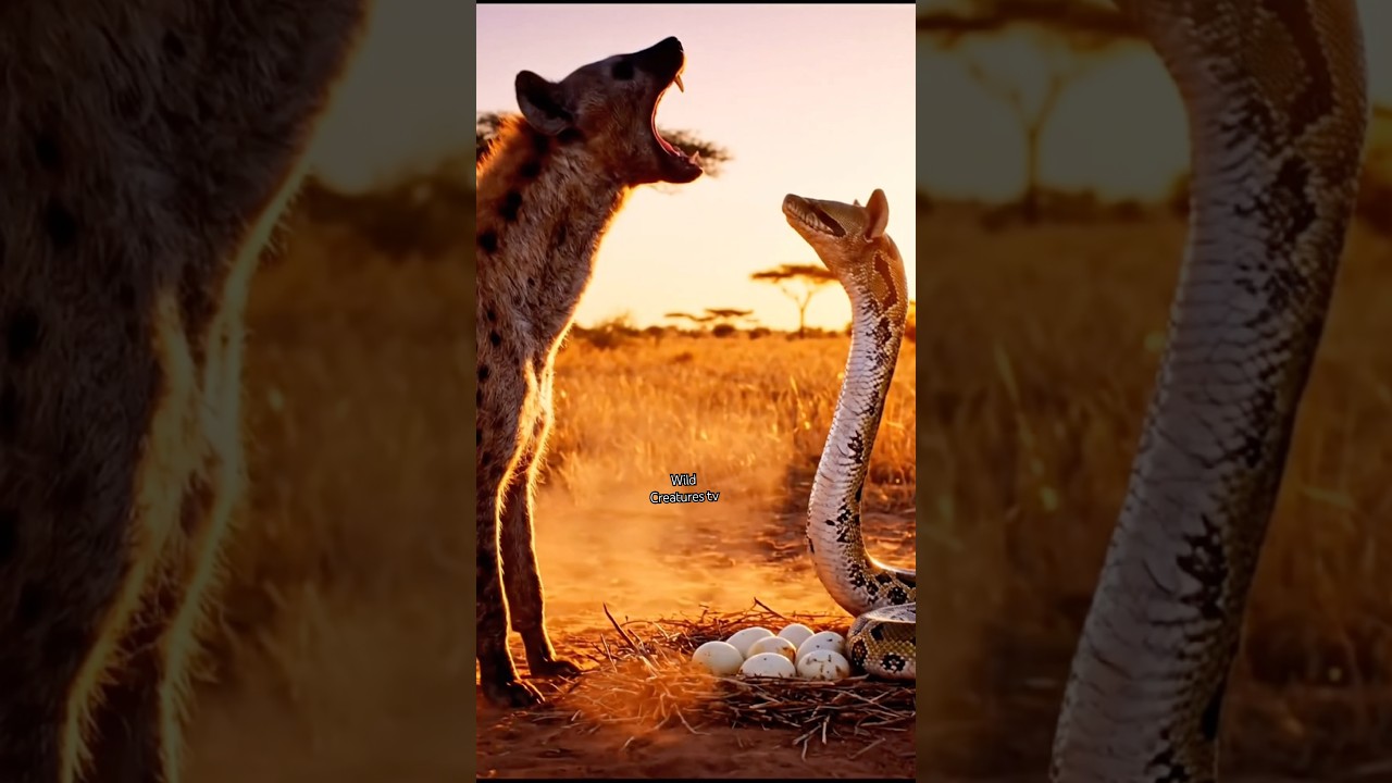 HYENA vs. PYTHON: Real Encounter or AI Masterpiece? 🐍😲