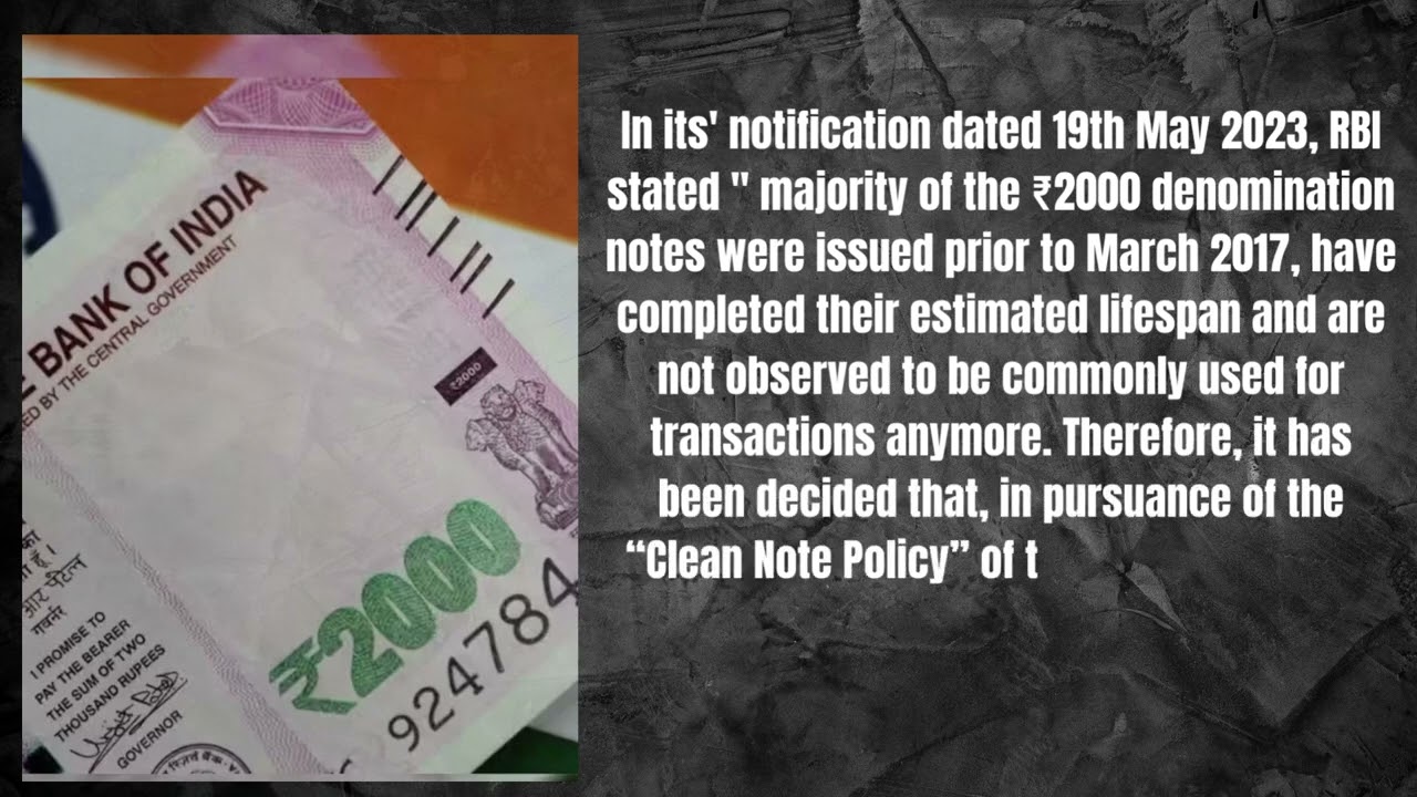 #2000 Denomination Banknotes #Withdrawal from Circulation  # RBI notification # demonetisation