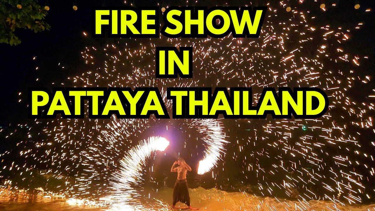 Bamboo Beach Bar on Wongamat Beach in Pattaya Thailand EPIC Fire Show