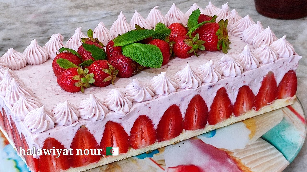 حلويات نور/ FRAISIER FACILE 🍓من اروع مايكون بخطوات مفصلة👌
