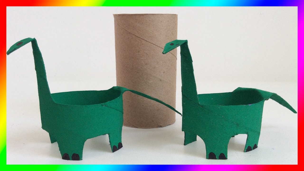 Manualidades con reciclaje🦖Dinosaurio 🦕Figuras de papel - Dinosaurio de papel🦖 Manualidades de papel