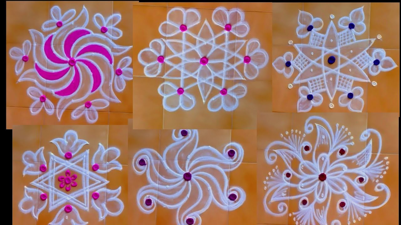 Super 6 Rangoli designs//daily kolam for beginners//5×3 dots//@THIRUAAROORAN