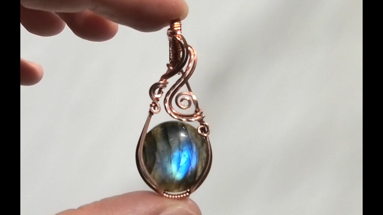 Swirly Cabochon Pendant Wire Wrap Tutorial