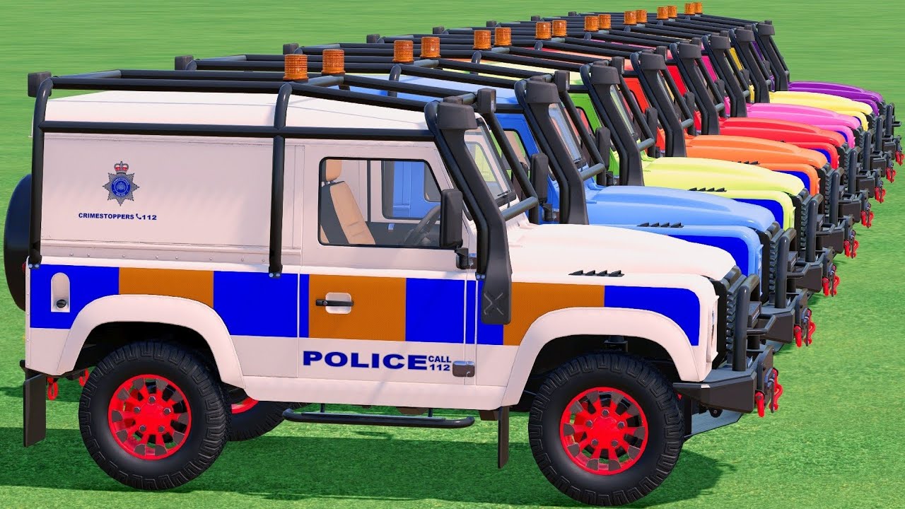 GO! POLICE CARS, AMBULANCE, FIRE TRUCK, COLORFUL CARS WITH TRUCK & TRAIN FARMING SIMULATOR 22! #155