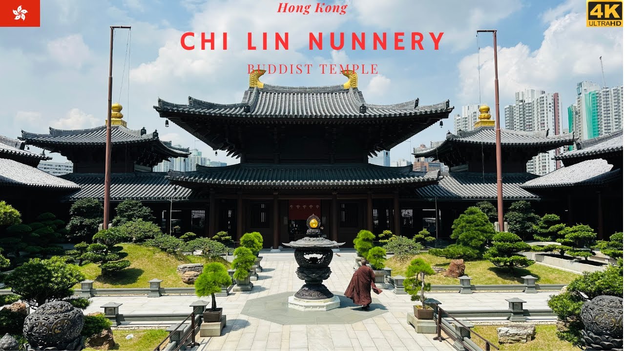[4K] Chi Lin Nunnery Buddhist Temple in Hong Kong | Place to Visit in Hong Kong | Diamond Hill