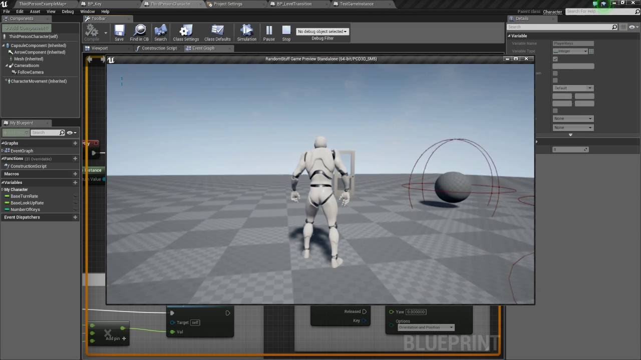 Unreal Engine 4 - Open Door/Level With Keys - Version 1