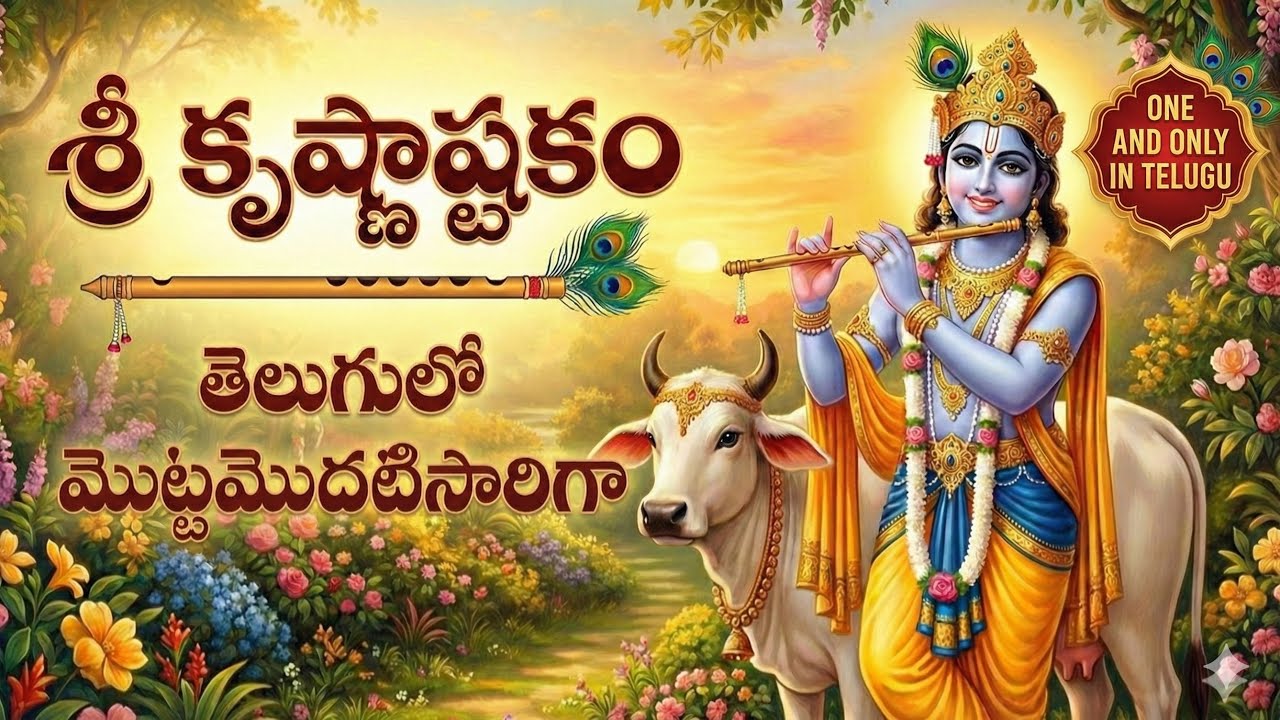 శ్రీ కృష్ణాష్టకం తెలుగులో పాటగా మొదటిసారి,  Sri Krishnashtakam  #krishnaashtakam #krishna  #slokas 