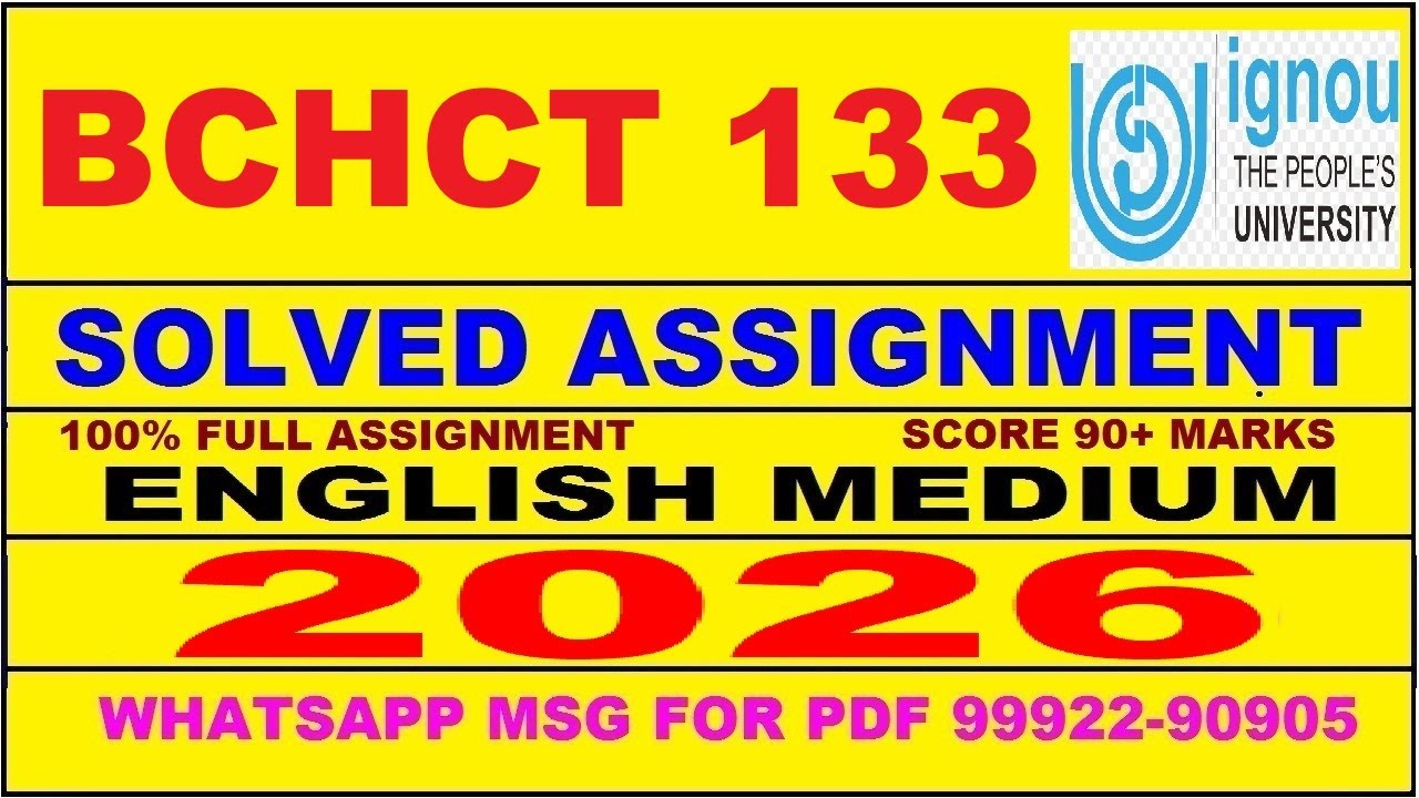 BCHCT 133 solved assignment 2026 in English || bchct 133 solved assignment 2026 || bchct133 2025-26