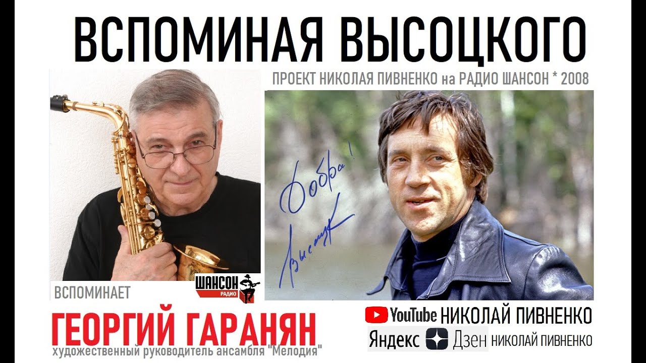 ВЫСОЦКИЙ - ЭТО БЫЛ СПЛОШНОЙ ПРАЗДНИК - Георгий ГАРАНЯН в проекте Николая ПИВНЕНКО