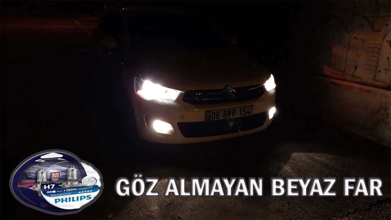 GÖZ ALMAYAN BEYAZ FARLAR - H7 PHILIPS RACİNG VİSİON C-ELYSEE (301)FAR AMPULÜ DEĞİŞİMİ