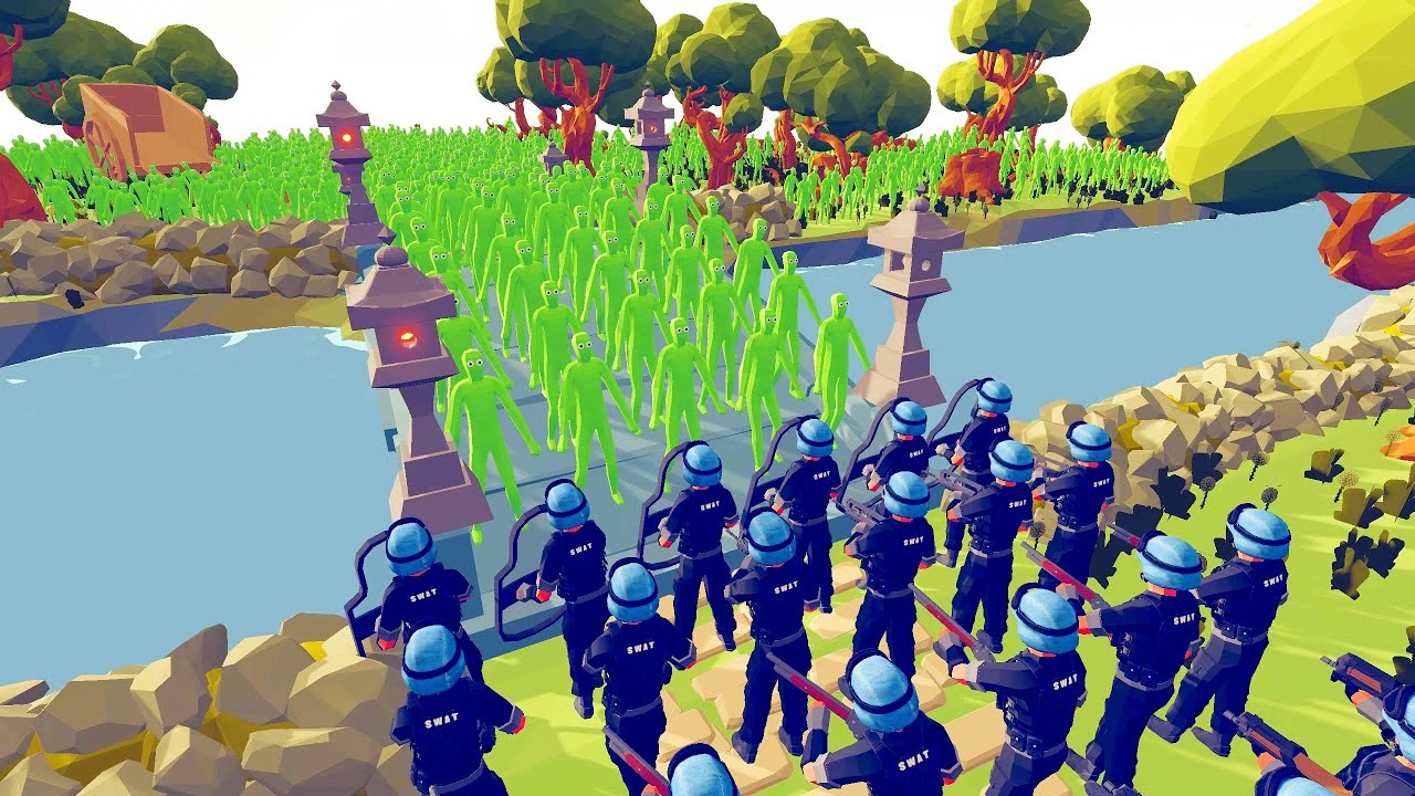 SWAT Defense Mission And Zombie invaded Village - Totally Accurate Battle Simulator TABS