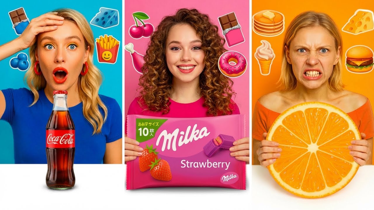 🍫 We Ate Only One Color Food All Day! Hilarious Reactions 🤣 by 123 GO! GLOBAL