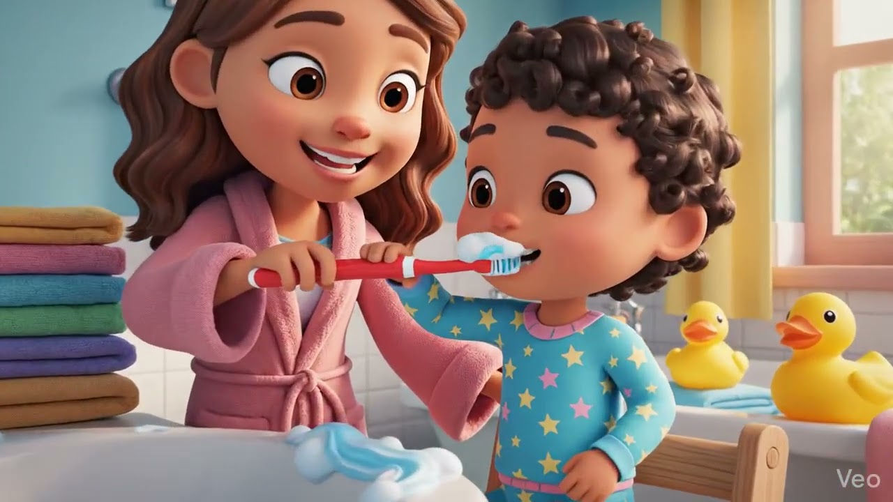 Brush Brush Teeth Song 🪥 | Cute Baby Learns Tooth Brushing with Mom | 3D Nursery Rhyme