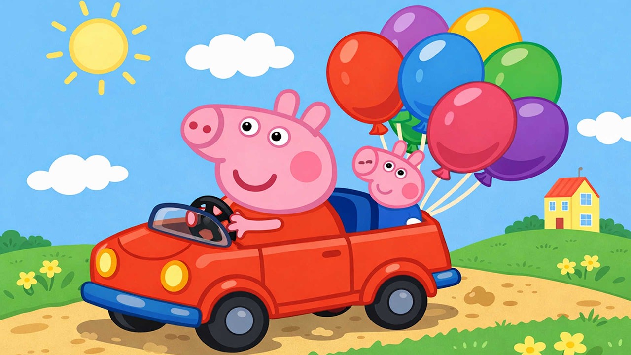 Peppa Pig&rsquo;s Colorful Balloon Ride! 🌈🎈| Peppa Pig Funny Animation
