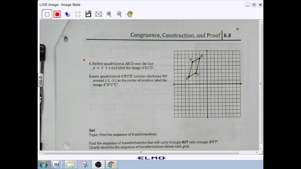 Reflecting about a line and Rotation about a point